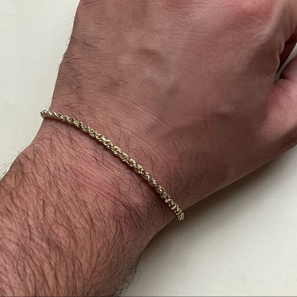 14K Real Gold Rope chain Bracelet | Birthday gift | Woman Bracelet | bracelets | - Picture 4 of 8